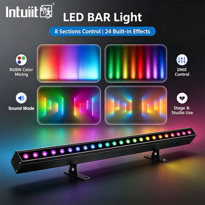 ২৪x২W RGBW ৪-ইন-১ এলইডি লিনিয়ার ওয়াল ওয়াশার বার —DMX512 সাউন্ড অ্যাক্টিভেটেড স্টেজ ওয়াশ লাইট বিল্ডিং ও ইভেন্টের জন্য