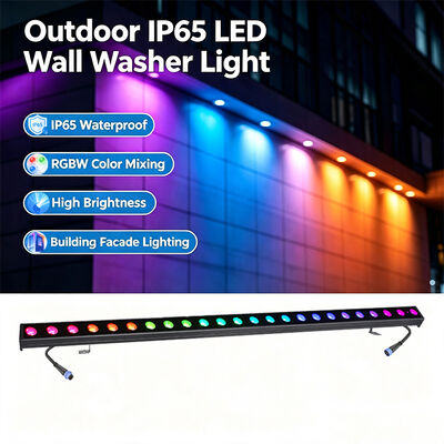 বিল্ডিং, ব্রিজ এবং ল্যান্ডস্কেপের জন্য DMX512 ওয়াটারপ্রুফ ওয়াশ লাইট — ২x২৪W RGBW ৪-ইন-১ IP65 আউটডোর LED লিনিয়ার ওয়াল ওয়াশার