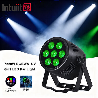7x20W RGBWA+UV 6-ইন-1 আইপি 65 আউটডোর LED PAR লাইট স্টেজ, বিবাহ এবং ইভেন্টের জন্য DMX512 ওয়াটারপ্রুফ ওয়াশ